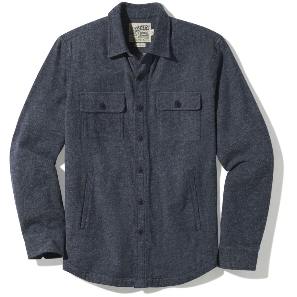 Grayers gray shirt, jacket, size large EUC